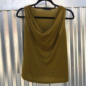 Donna Karan Collection olive green cashmere silk top size S